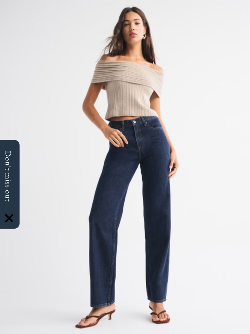 Abercrombie & Fitch High Rise Loose Jean, Drapey Rigid in Dark Wash size 28